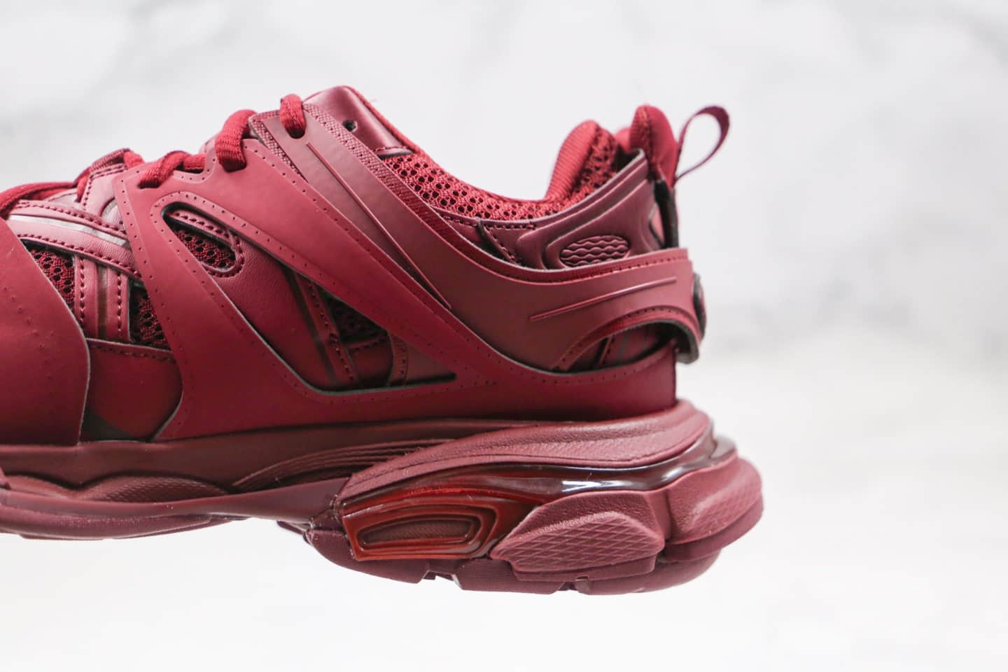 巴黎世家Balenciaga Sneaker Tess s.Gomma MAILLE WHITE ORANGE纯原版本复古老爹鞋3.0酒红色原档案数据开发原盒配件齐全