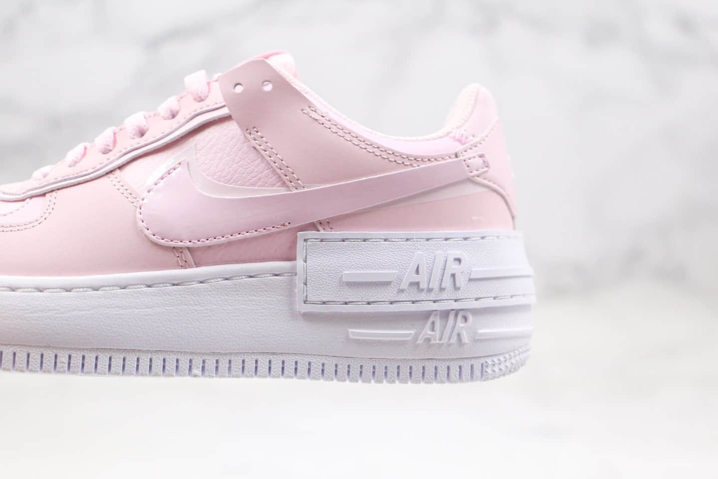 耐克Nike WMNS Air Force 1 Shadow纯原版本低帮空军一号马卡龙樱花粉色增高板鞋原楦头纸板打造 货号:CV3020-600
