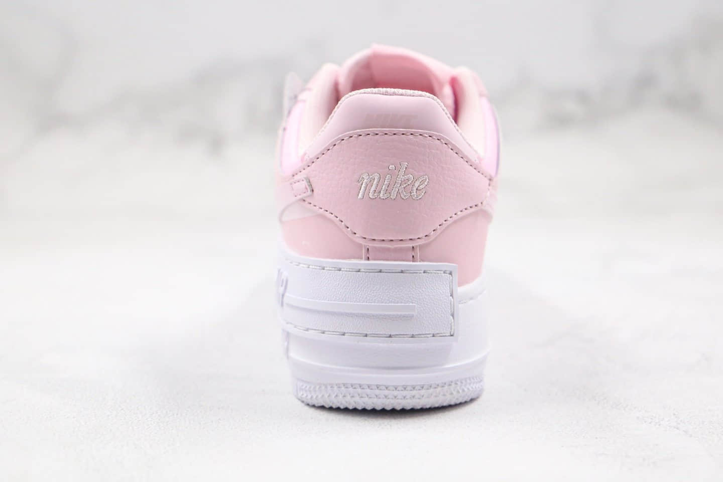 耐克Nike WMNS Air Force 1 Shadow纯原版本低帮空军一号马卡龙樱花粉色增高板鞋原楦头纸板打造 货号:CV3020-600