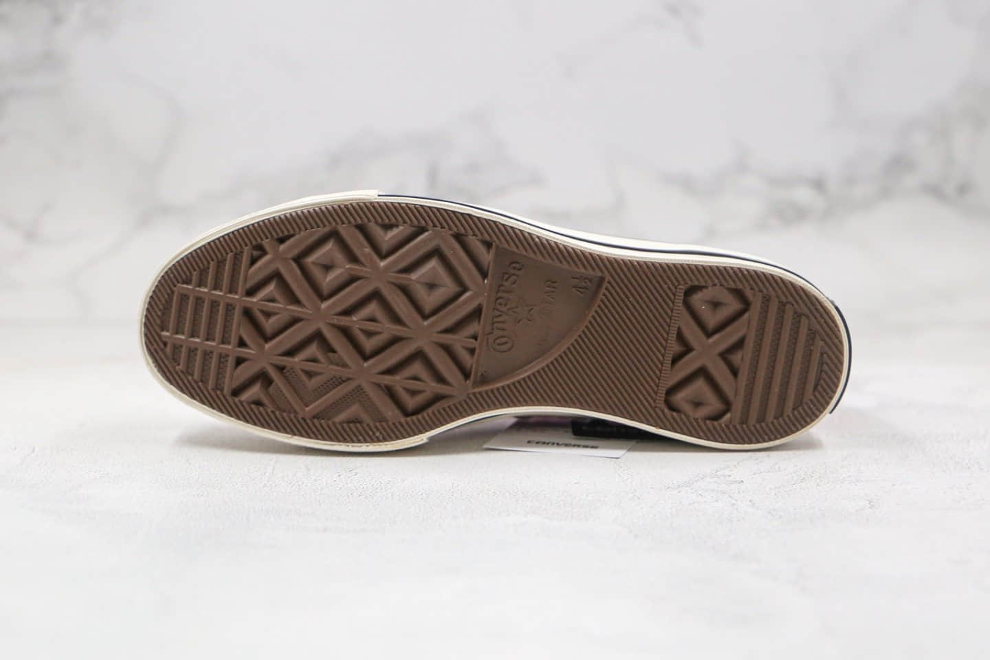 匡威Converse 1970s公司级版本高帮暗紫色帆布鞋蓝底双围条 货号:168503C