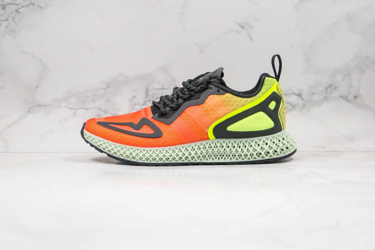 阿迪达斯adidas ZX 2K 4D Dash Green纯原版本复古4D运动鞋橙绿色原盒原标原档案数据开发 货号:FV9020