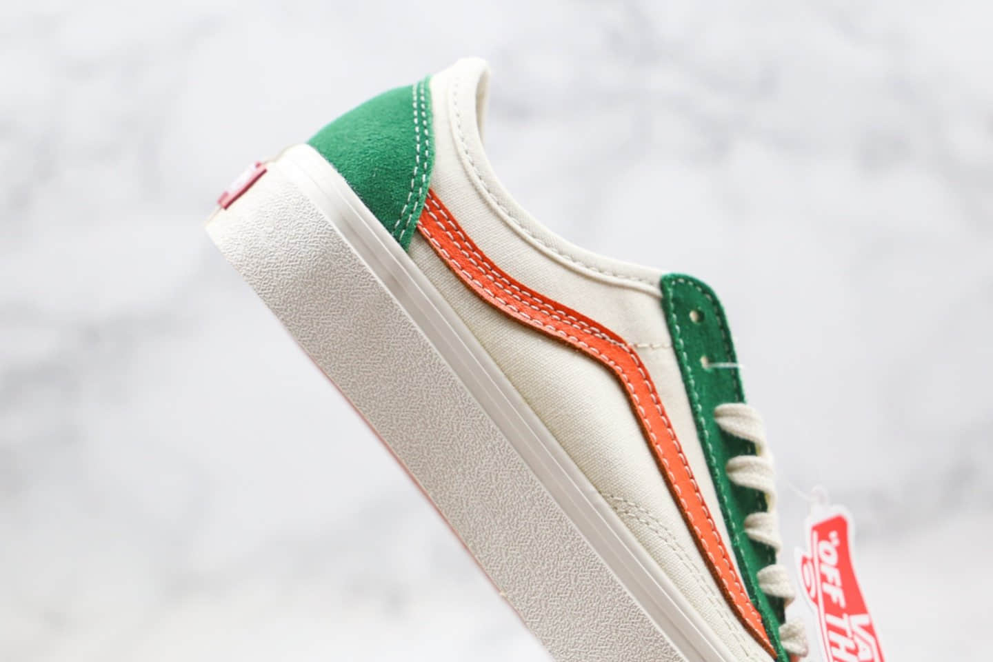 万斯Vans Style36 SF公司级版本低帮杀人鲸半月包头米白绿橘橙色硫化板鞋