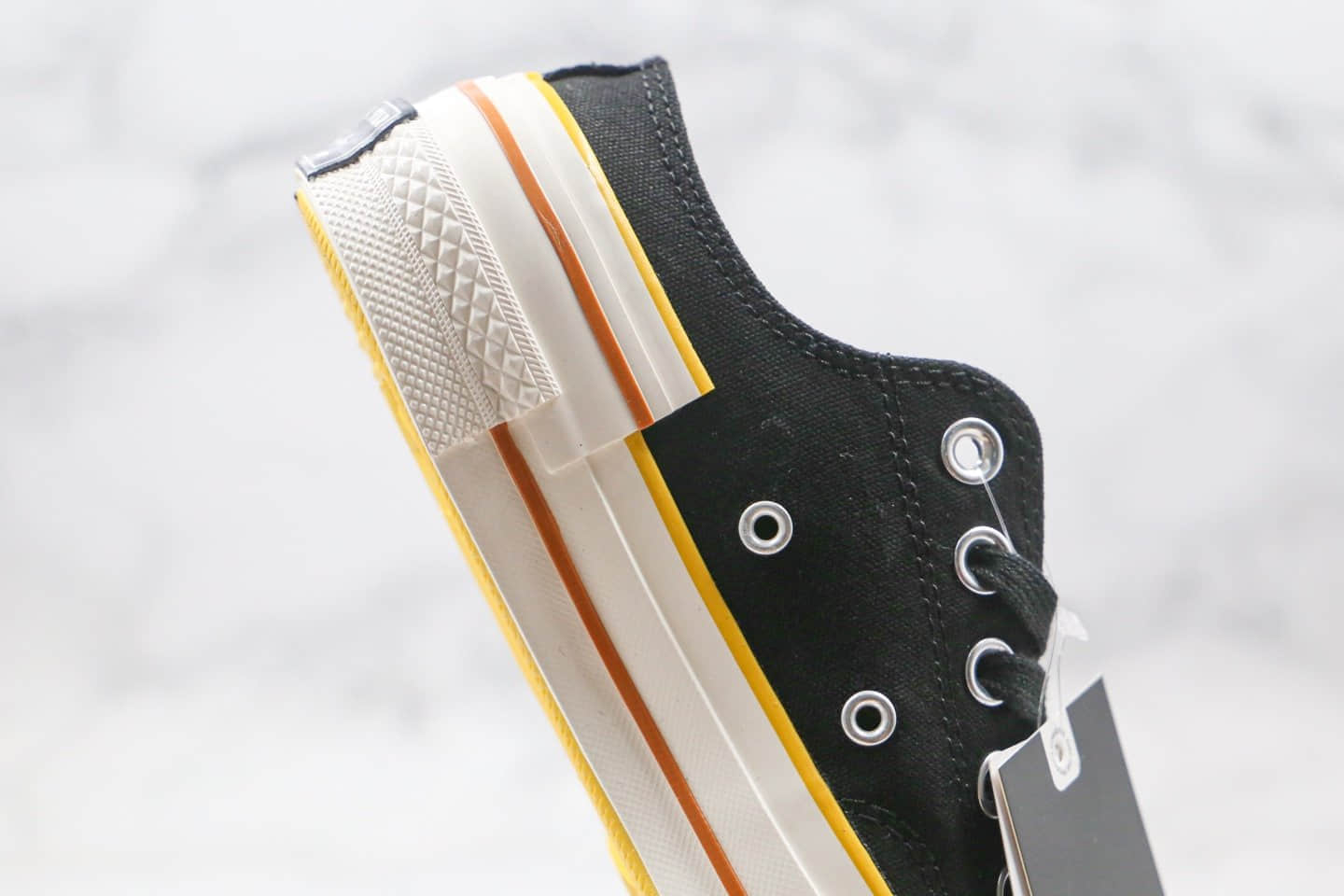 匡威Converse Chuck 70公司级版本低帮解构拼接撞色三围条黑白色帆布鞋原厂硫化大底正确硅蓝软中底 货号:568802C