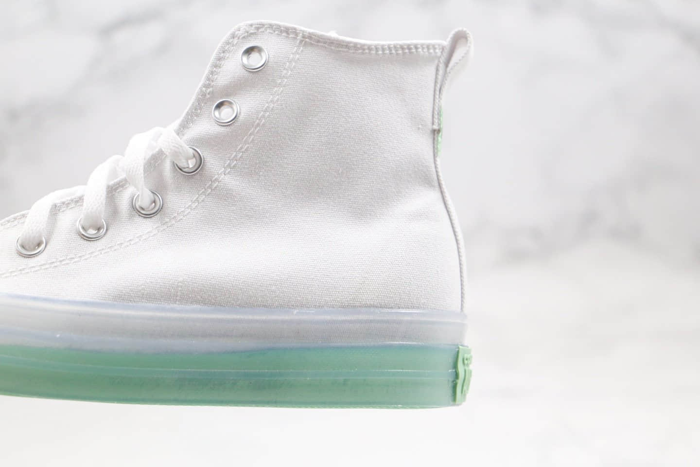 匡威 Converse Chuck Taylor All Star CX公司级版本果冻透明水晶底高帮板鞋白绿色原厂铝楦开发版型 货号:167805C