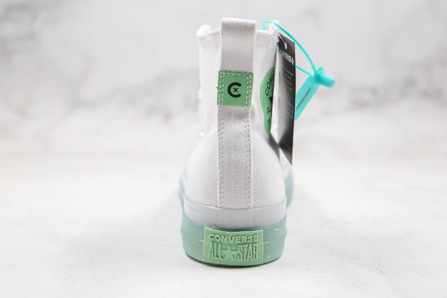 匡威 Converse Chuck Taylor All Star CX公司级版本果冻透明水晶底高帮板鞋白绿色原厂铝楦开发版型 货号:167805C