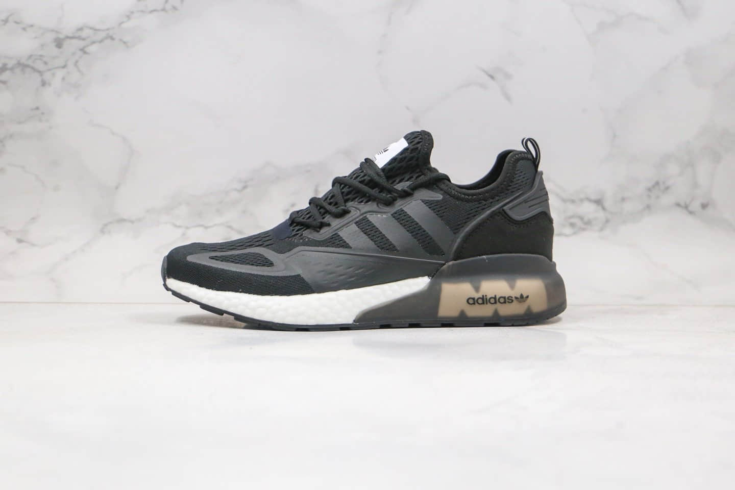 阿迪达斯adidas Originals ZX 2K Boost纯原版本缓震爆米花跑鞋黑色原楦开发 货号:FV7476