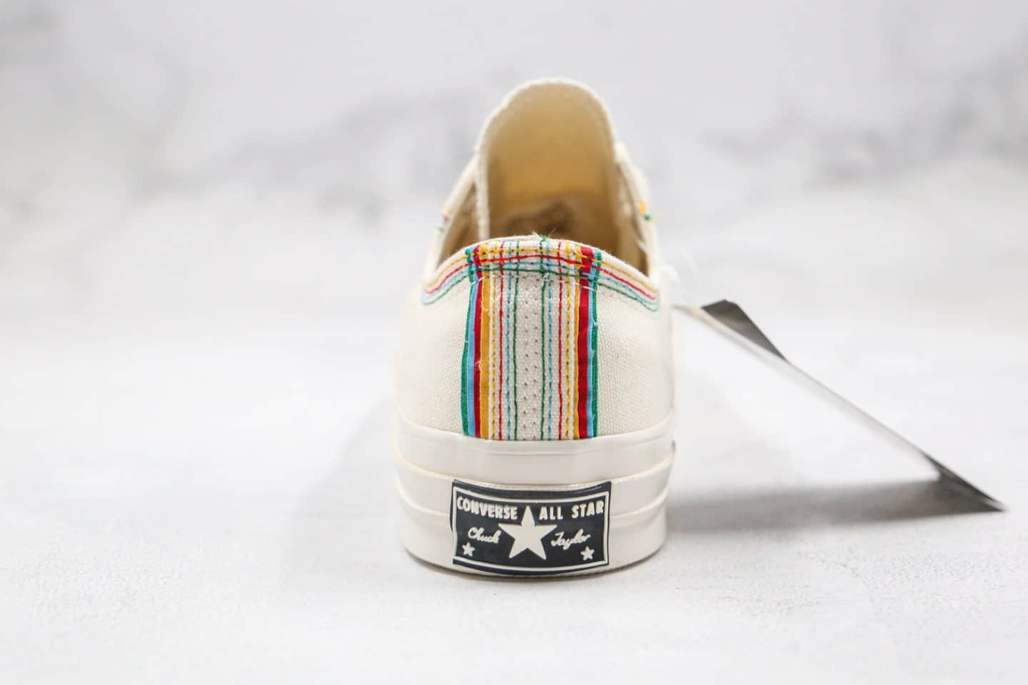 匡威Converse Chuck 70S公司级版本低帮彩虹条奶白色小红书爆款帆布鞋正确双围条硫化蓝底 货号:169057C