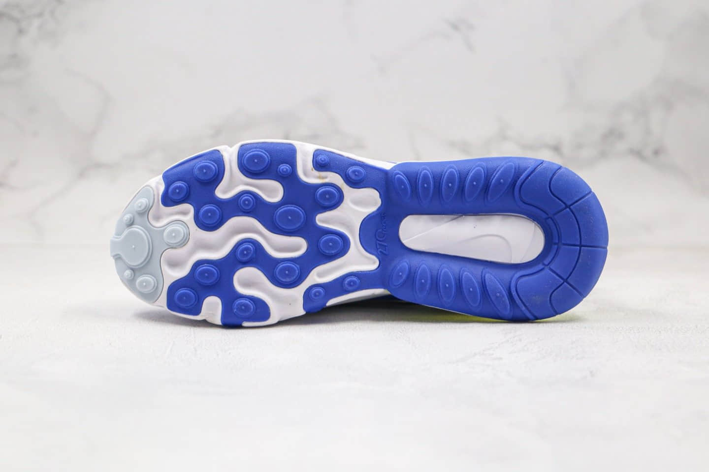 耐克Nike React Air Max 270纯原版本半掌气垫Max270蓝紫色内置真小潘气垫原盒原标 货号：CW0630-100