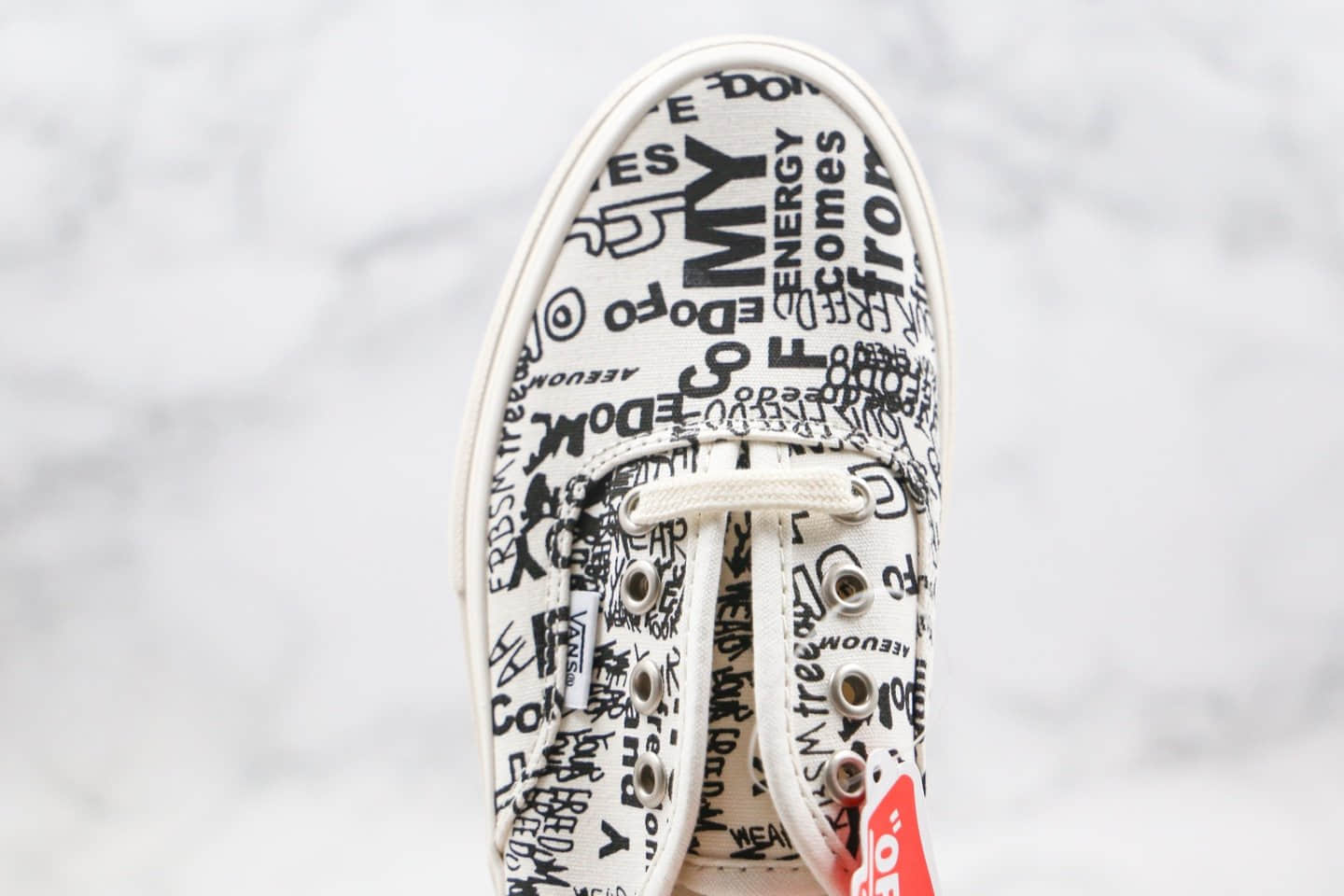 万斯VANS VAULT x COMME des GARCONS Authentic LX CDG川久保玲联名款公司级版本字母涂鸦印花白黑色限量版原盒原标 型号:SYV57