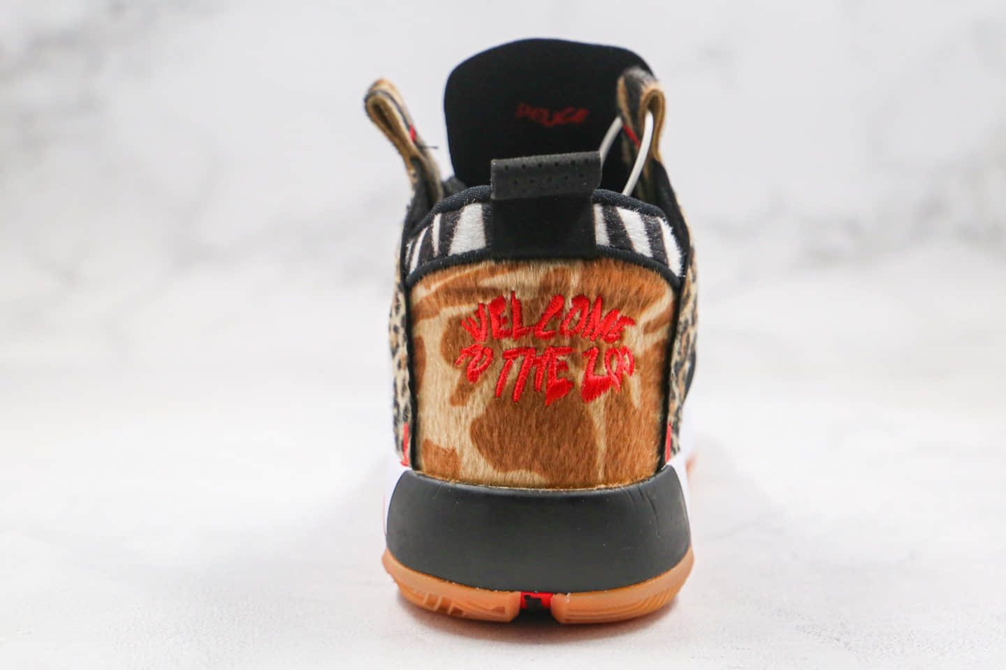 乔丹Air Jordan 34 PF纯原版本高帮AJ34豹纹灰红色篮球鞋内置气垫区别市面通货版本 货号：DA1900-901