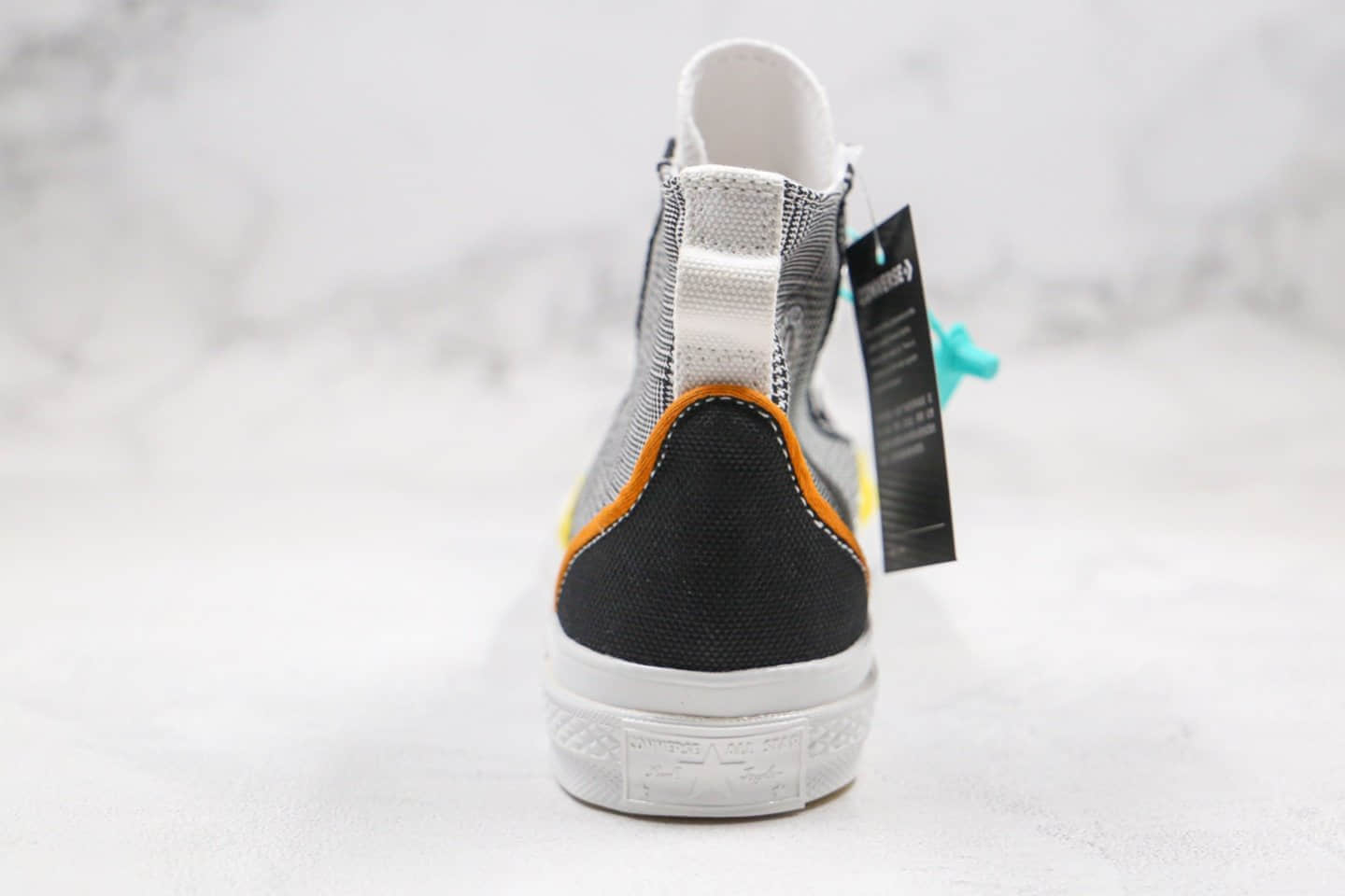 匡威CONVERSE Mix & Match Chuck70公司级版本张艺兴同款编织补丁格子条纹拼色高帮帆布鞋原厂硫化大底正确硅蓝PU软中底 货号:168696C