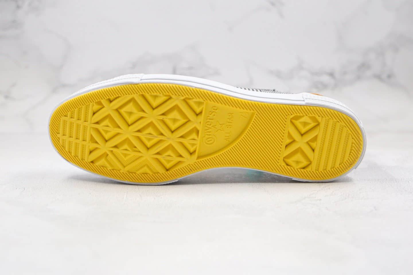 匡威CONVERSE Mix & Match Chuck70公司级版本张艺兴同款编织补丁格子条纹拼色高帮帆布鞋原厂硫化大底正确硅蓝PU软中底 货号:168696C