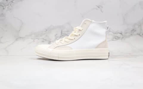 匡威Converse FOG平替公司级版本高帮恐惧上帝FOG拼色解构麂皮奶白色帆布拼接正确硅蓝PU软中底 货号:168605C