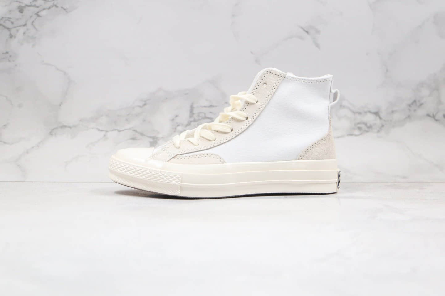 匡威Converse FOG平替公司级版本高帮恐惧上帝FOG拼色解构麂皮奶白色帆布拼接正确硅蓝PU软中底 货号:168605C