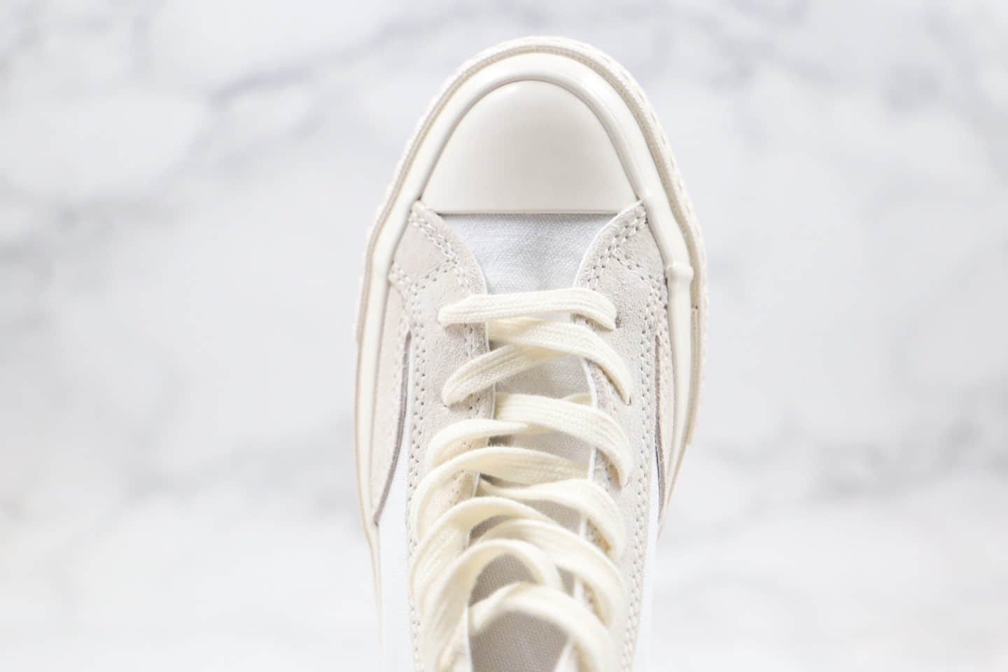 匡威Converse FOG平替公司级版本高帮恐惧上帝FOG拼色解构麂皮奶白色帆布拼接正确硅蓝PU软中底 货号:168605C