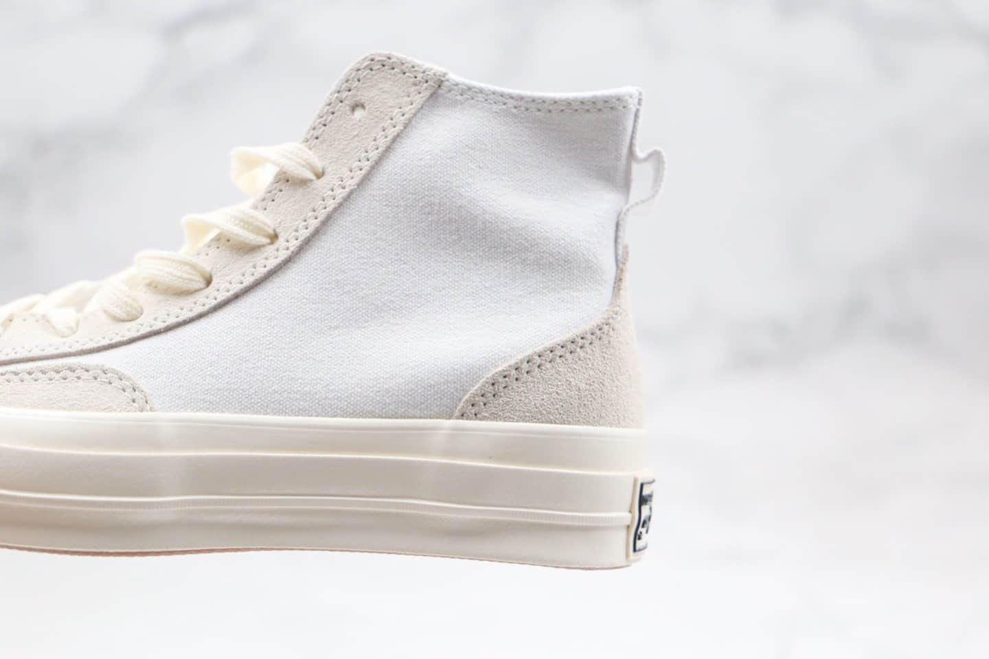 匡威Converse FOG平替公司级版本高帮恐惧上帝FOG拼色解构麂皮奶白色帆布拼接正确硅蓝PU软中底 货号:168605C