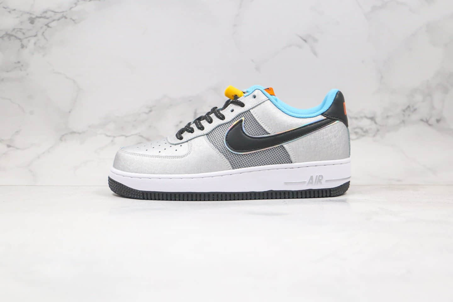 耐克Nike Air Force 1 Sky Nike纯原版本低帮空军一号银蓝色抽绳板鞋内置气垫正确鞋面材质 货号:CW6011-001