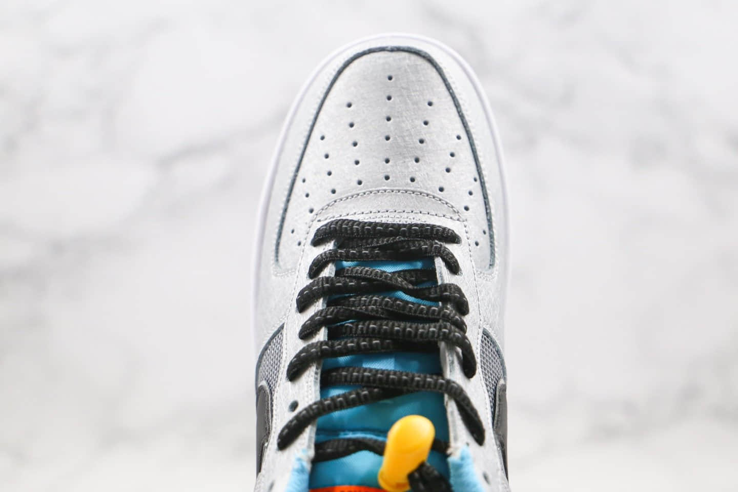 耐克Nike Air Force 1 Sky Nike纯原版本低帮空军一号银蓝色抽绳板鞋内置气垫正确鞋面材质 货号:CW6011-001