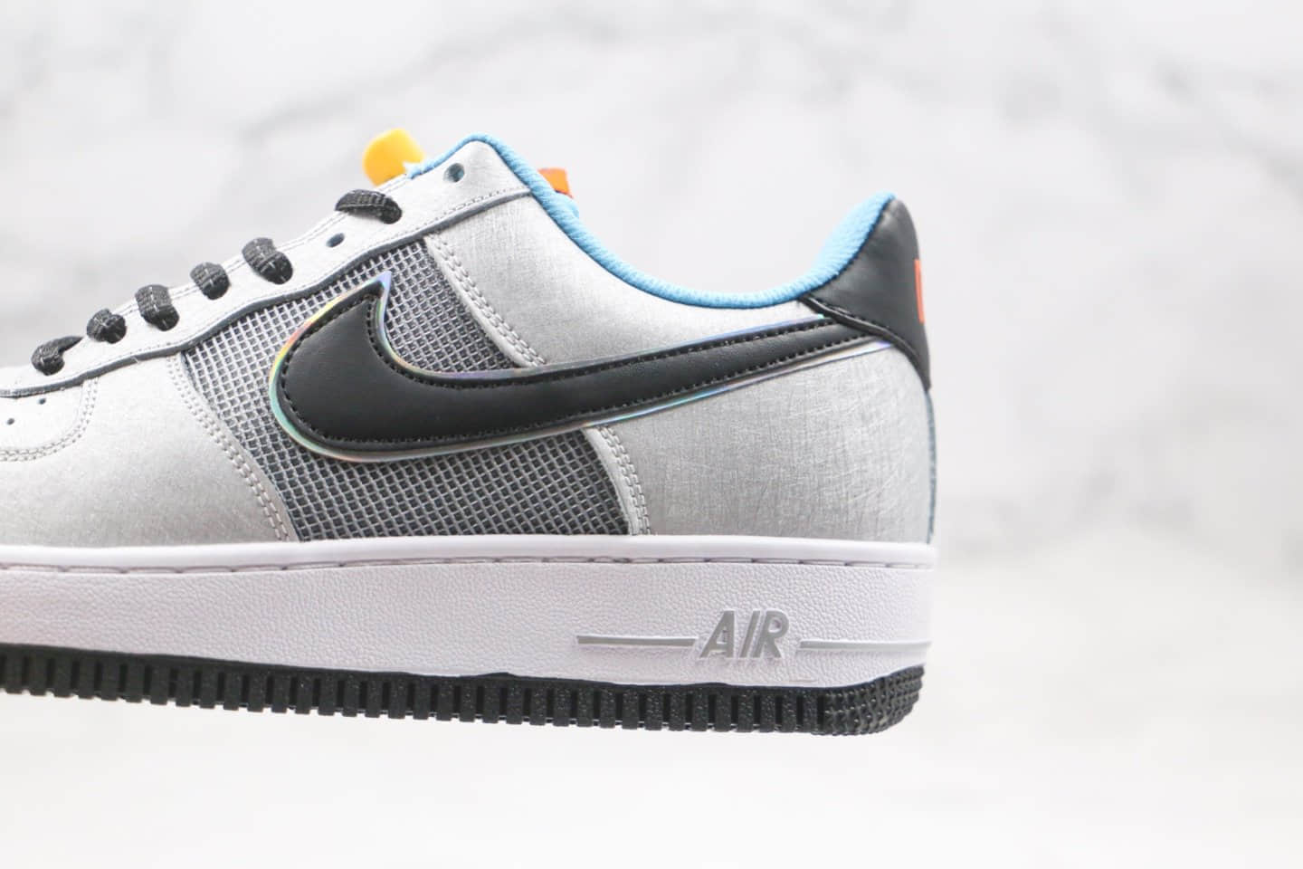 耐克Nike Air Force 1 Sky Nike纯原版本低帮空军一号银蓝色抽绳板鞋内置气垫正确鞋面材质 货号:CW6011-001