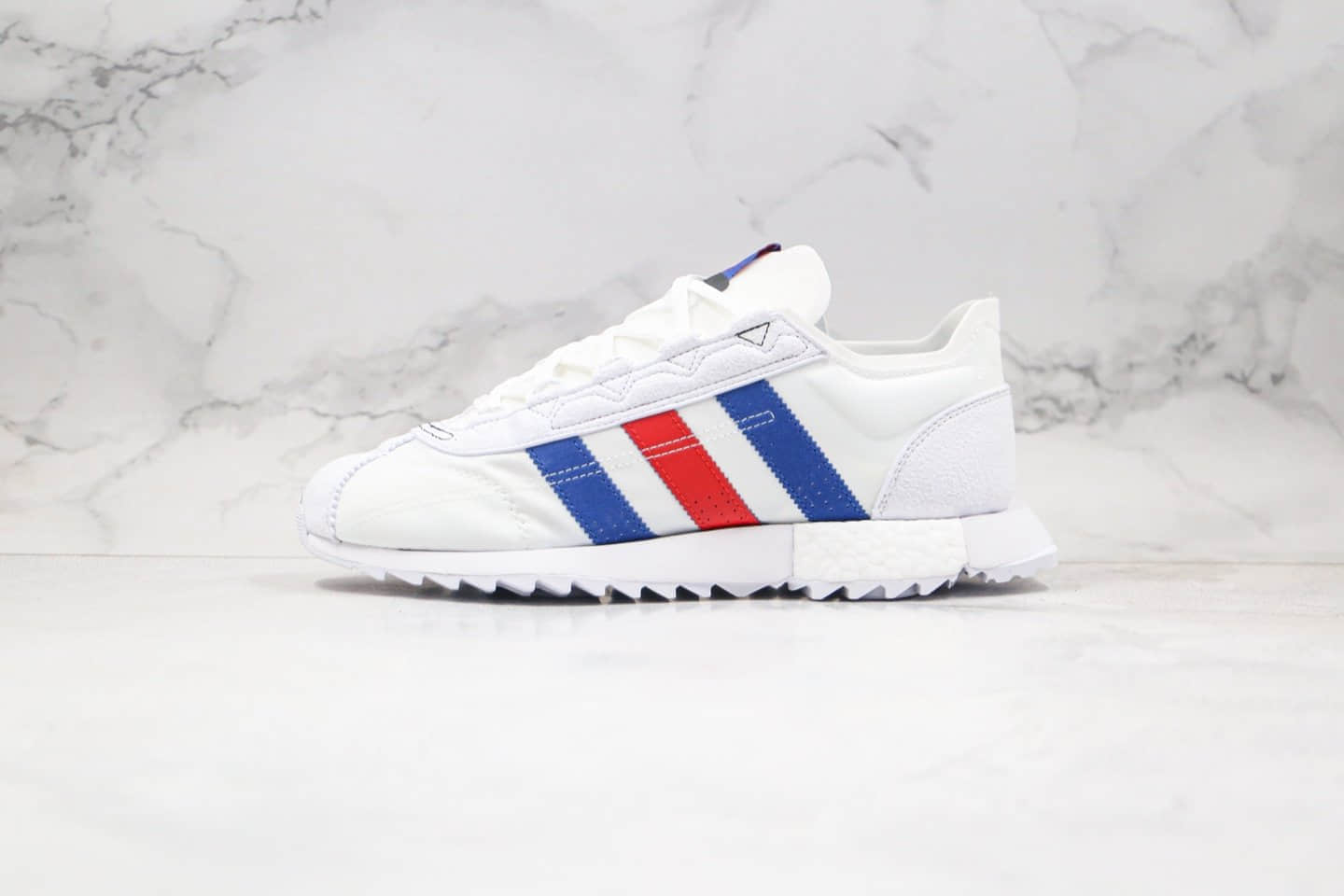 阿迪达斯adidas SL7600纯原版本复古爆米花跑鞋王嘉尔同款SL7600蓝红色正确鞋面材质 货号:FW6375