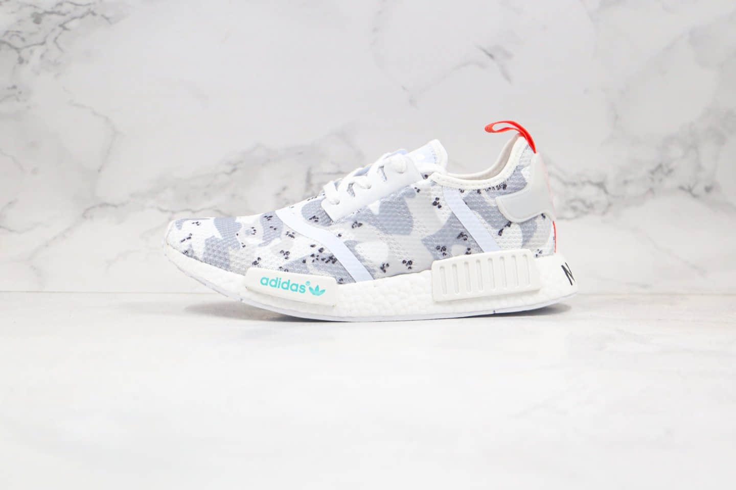 阿迪达斯adidas NMD R1纯原版本爆米花NMD跑鞋迷彩灰白色原盒原标区别市面通货版本 货号:G27933