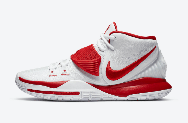 欧文战靴新配色曝光!这双白红Kyrie 6入手不会错! 货号:CZ4938-100