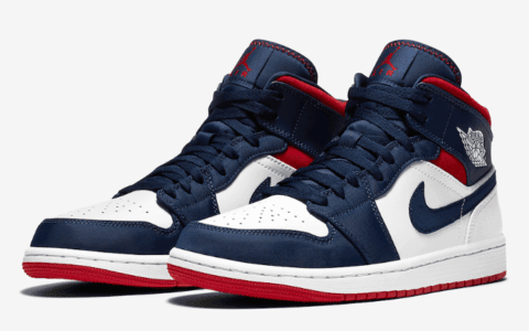 庆祝美国国庆节!全新Air Jordan 1 Mid首度曝光! 货号:852542-104