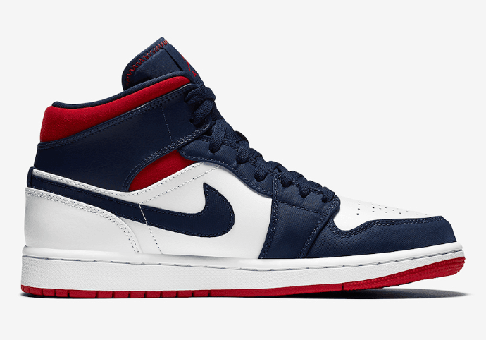 庆祝美国国庆节!全新Air Jordan 1 Mid首度曝光! 货号:852542-104