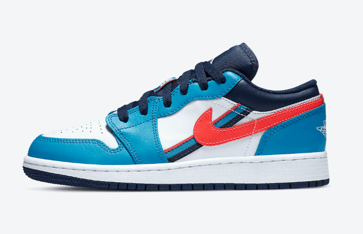 活力红蓝装扮!AJ1 Low新配色即将发售! 货号:CV4892-100