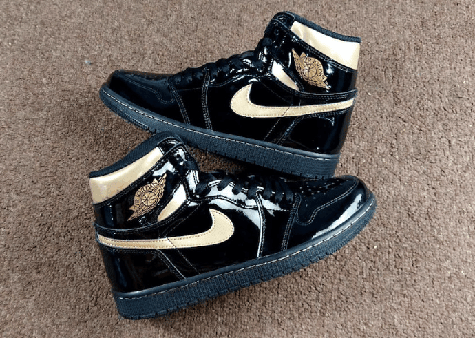 AJ1黑金漆皮释出最新实物图!有够奢华! 货号:555088-032