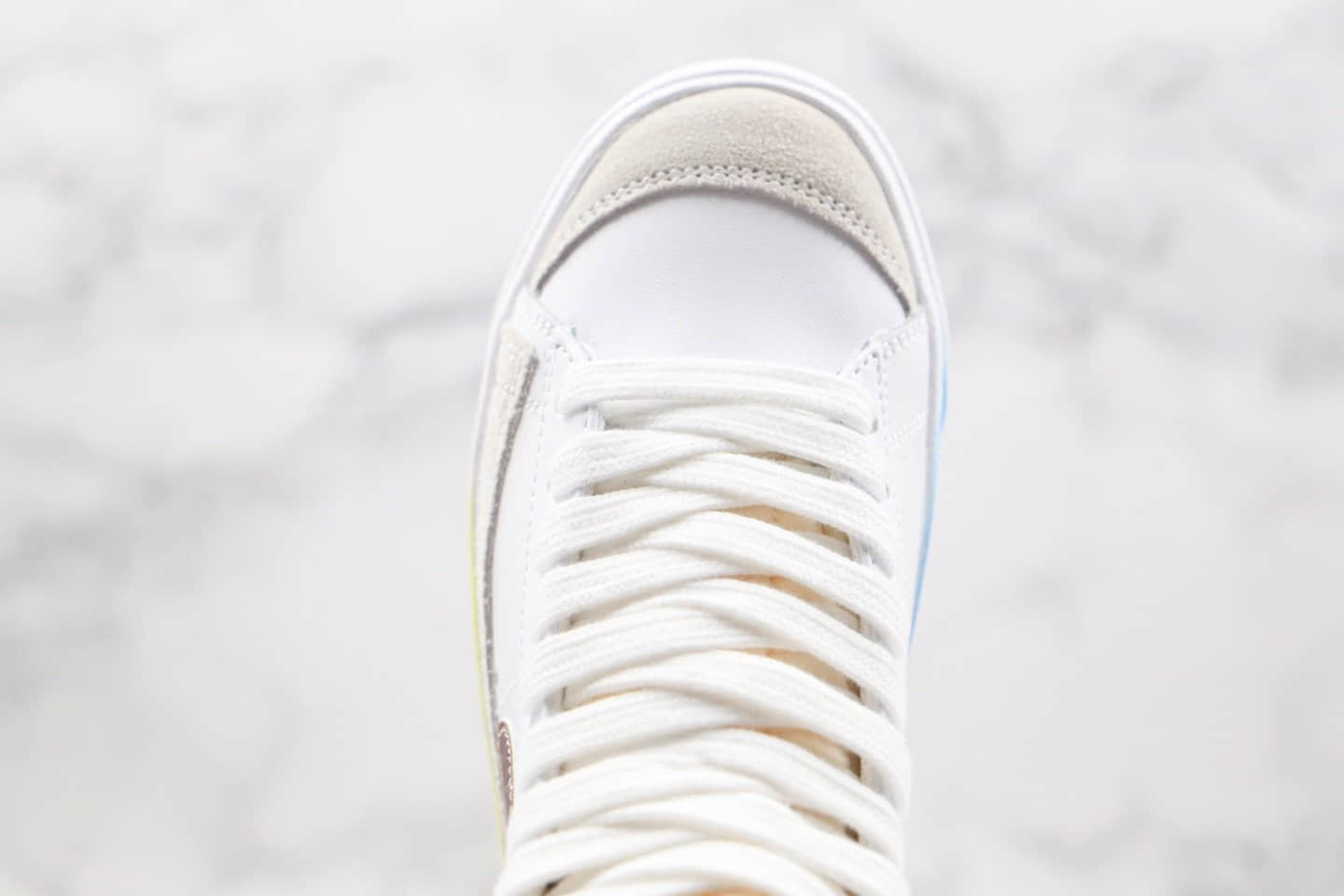 耐克NIKE BLAZER LOW The New Way纯原版本中帮开拓者炫彩白彩虹紫光灯配色板鞋原楦头纸板打造 货号:CZ8653-136