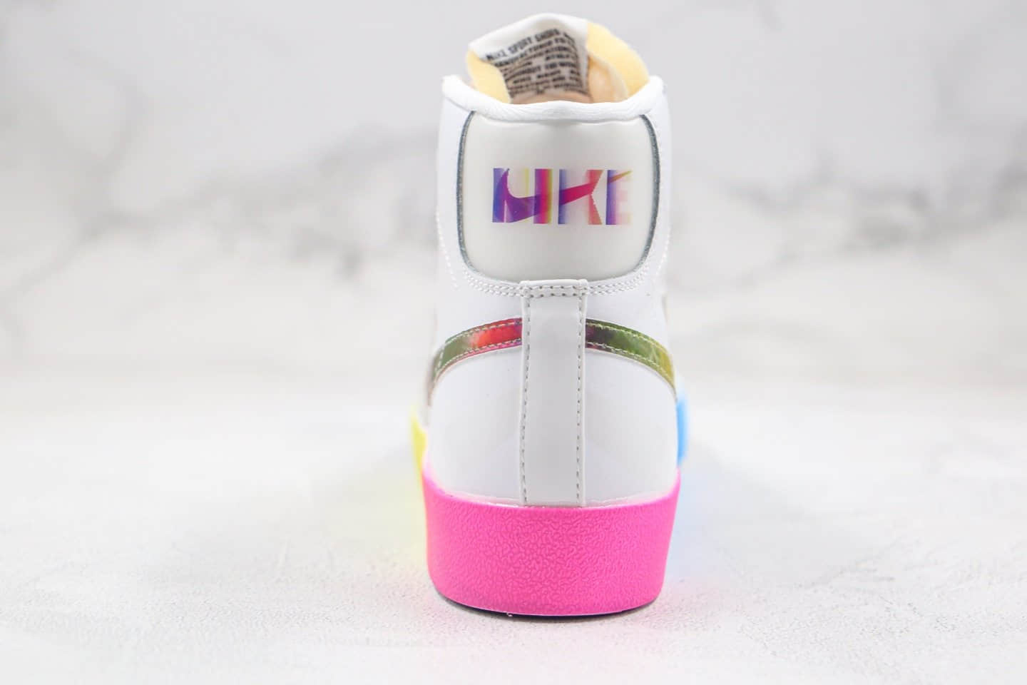 耐克NIKE BLAZER LOW The New Way纯原版本中帮开拓者炫彩白彩虹紫光灯配色板鞋原楦头纸板打造 货号:CZ8653-136