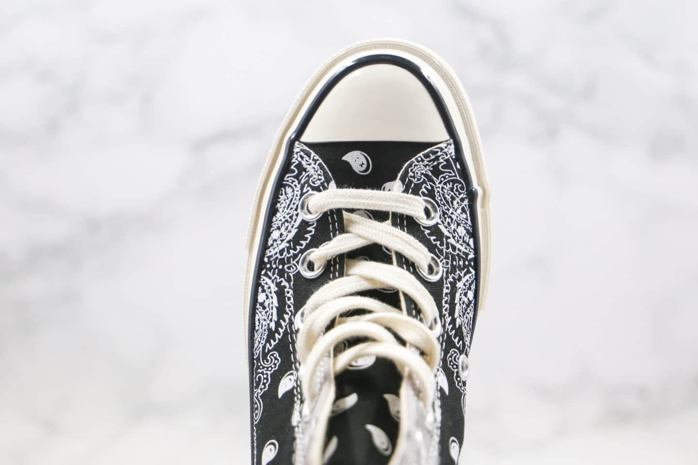 匡威Converse Paisley Pathwork 1970S公司级版本高帮帆布拼接腰果花黑白灰红色涂鸦硫化板鞋原盒原标 货号:169880C