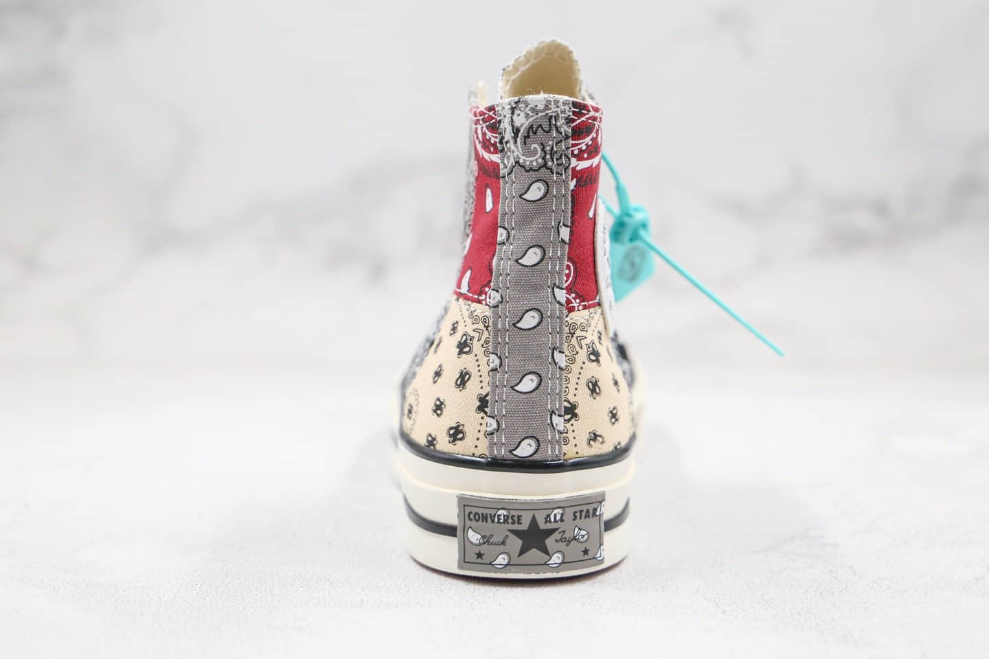 匡威Converse Paisley Pathwork 1970S公司级版本高帮帆布拼接腰果花黑白灰红色涂鸦硫化板鞋原盒原标 货号:169880C