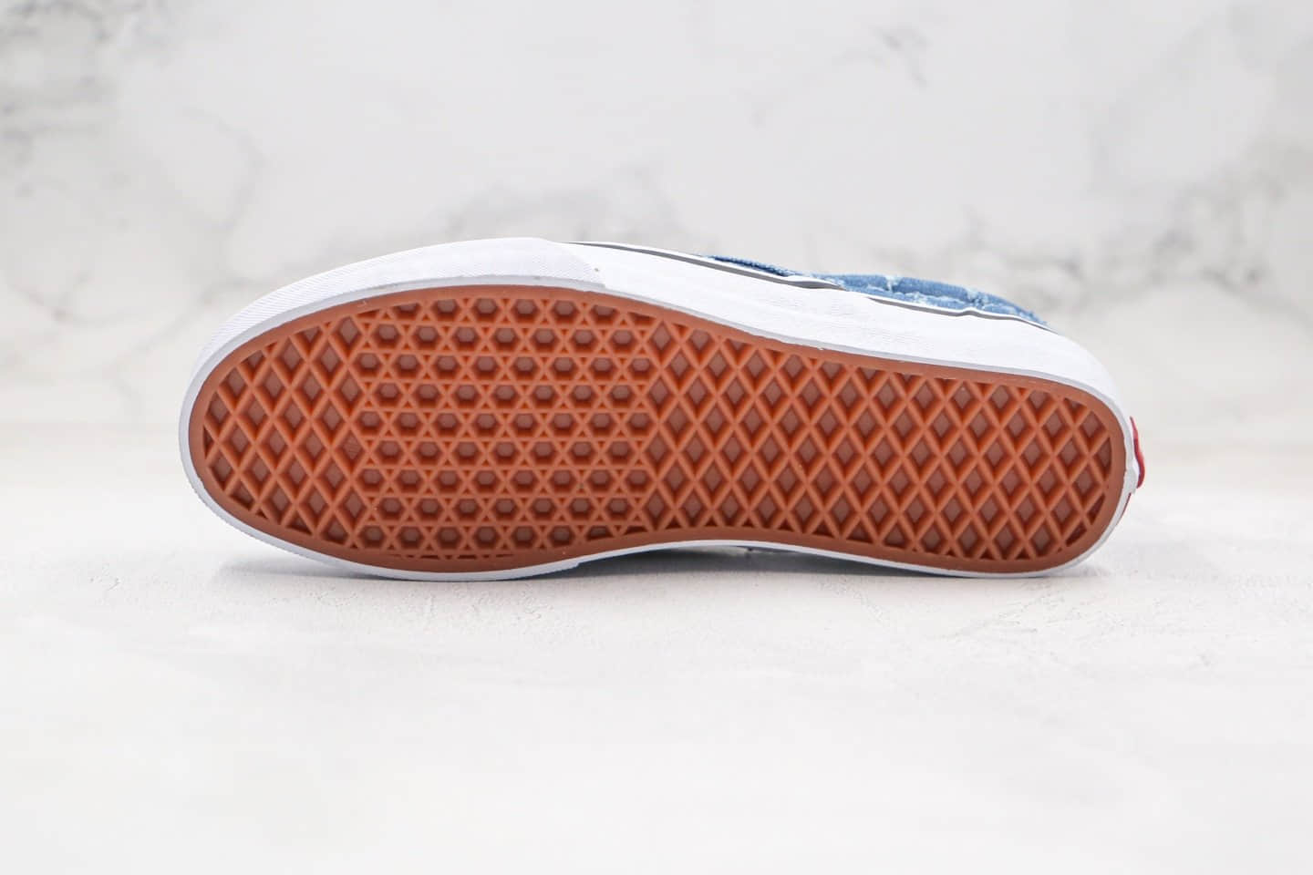 万斯Vans Supreme SUP公司级版本破坏丹宁牛仔联名款低帮一脚蹬蓝色帆布鞋原厂特殊鞋盒