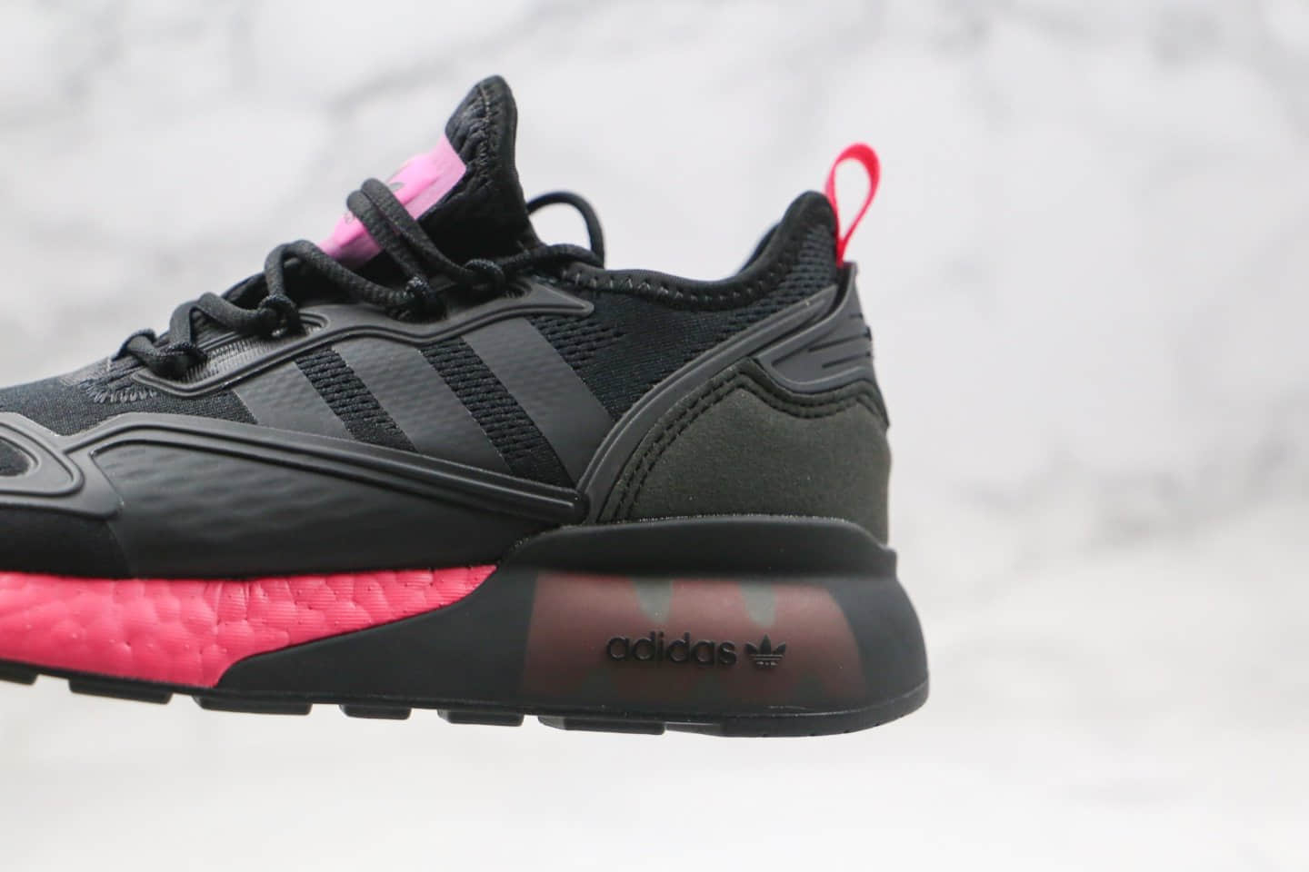 阿迪达斯Adidas Originals ZX 2K Boost纯原版本易烊千玺同款爆米花跑鞋黑粉色原档案数据开发 货号:FV8986