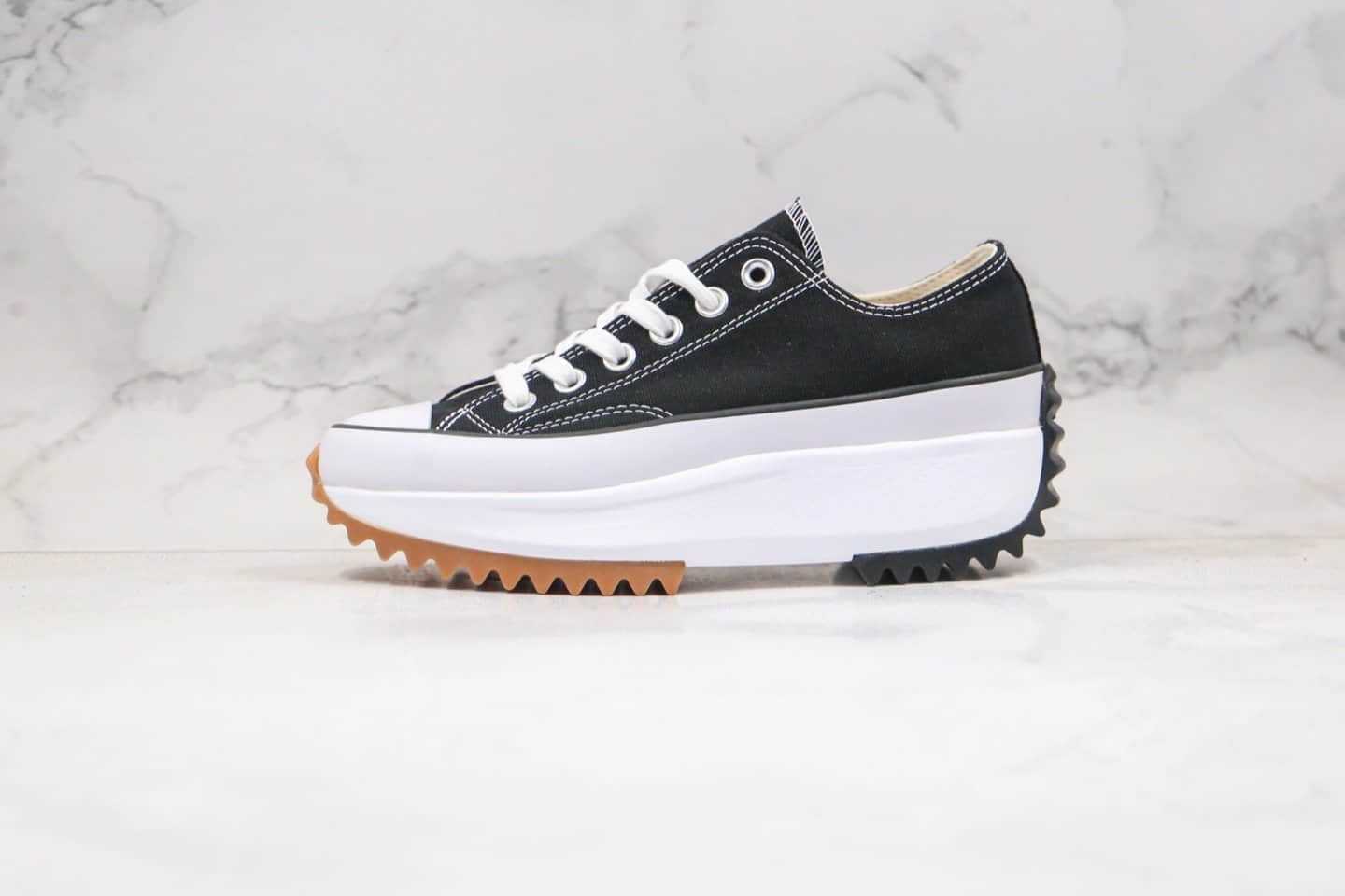 匡威CONVERSE Run Star Hike low公司级版本低帮厚底锯齿松糕鞋黑白色原盒配件齐全 货号:168816C