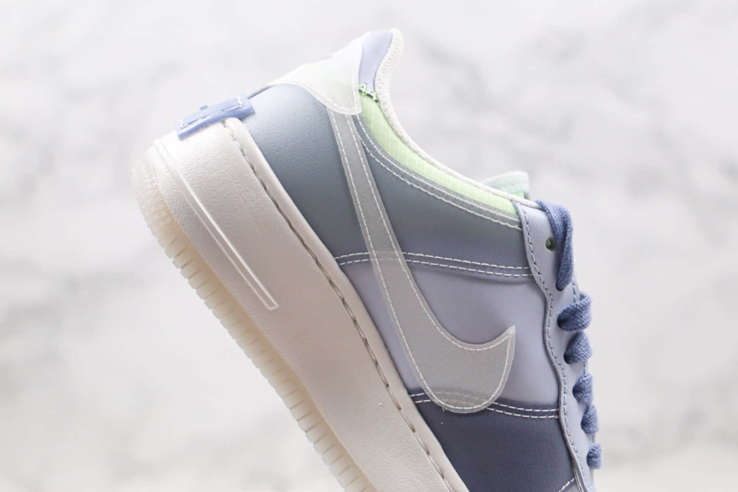 耐克Nike Air Force 1 Shadow SE World Indigo纯原版本低帮空军一号马卡龙蓝紫色射频板鞋原楦头纸板打造 货号:CK6561-001