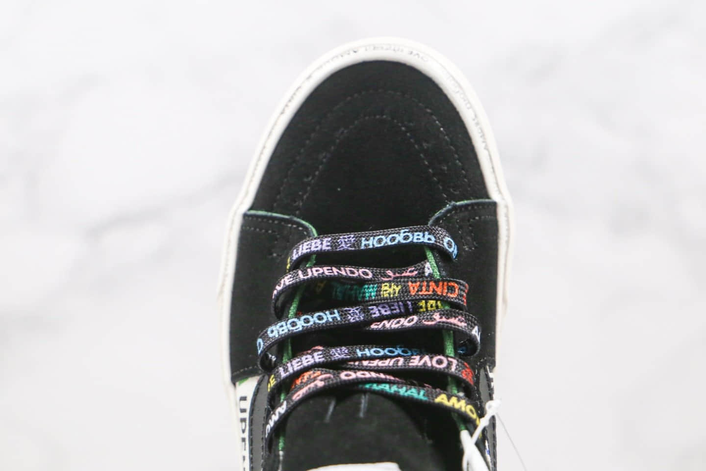 万斯Vans Vault Sk8-Hi Love公司级版本高帮情人节限定字母印花涂鸦骄傲月硫化板鞋原档案数据开发 货号:VN0A4CS5W43