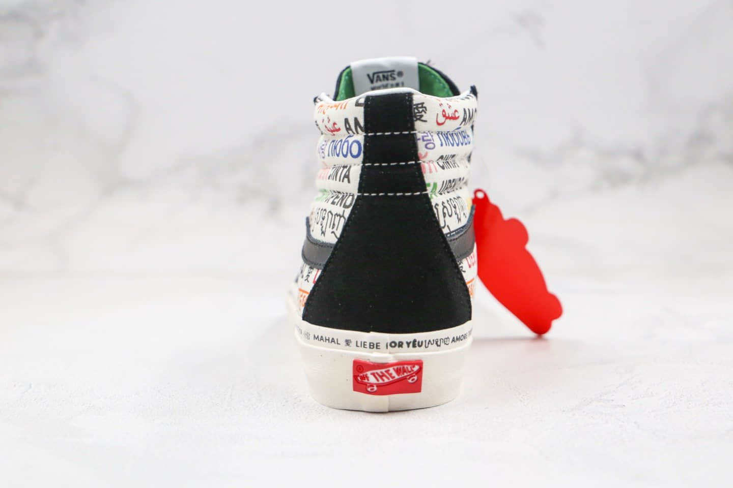 万斯Vans Vault Sk8-Hi Love公司级版本高帮情人节限定字母印花涂鸦骄傲月硫化板鞋原档案数据开发 货号:VN0A4CS5W43