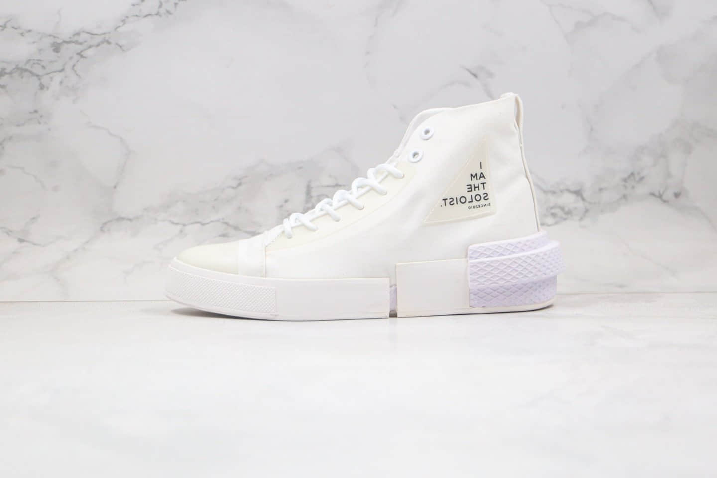 匡威Converse x thesoloist宫下贵裕联名款公司级版本机能解构高帮白色字母帆布鞋原盒原标 货号:168214C