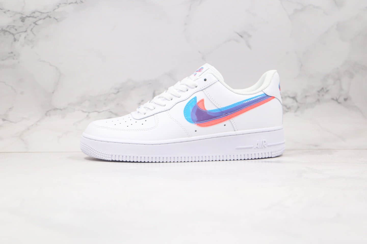 耐克Nike Air Force 1 LV8 KSA Low纯原版本低帮空军一号双钩重影白蓝粉色板鞋原档案数据开发 货号:BV2551-100