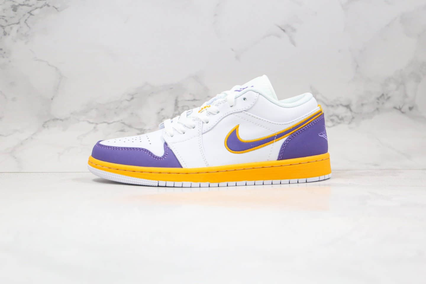 乔丹Air Jordan 1 Low Black Water Blue纯原版本低帮AJ1黄紫色篮球鞋内置气垫 货号:AV7869-210