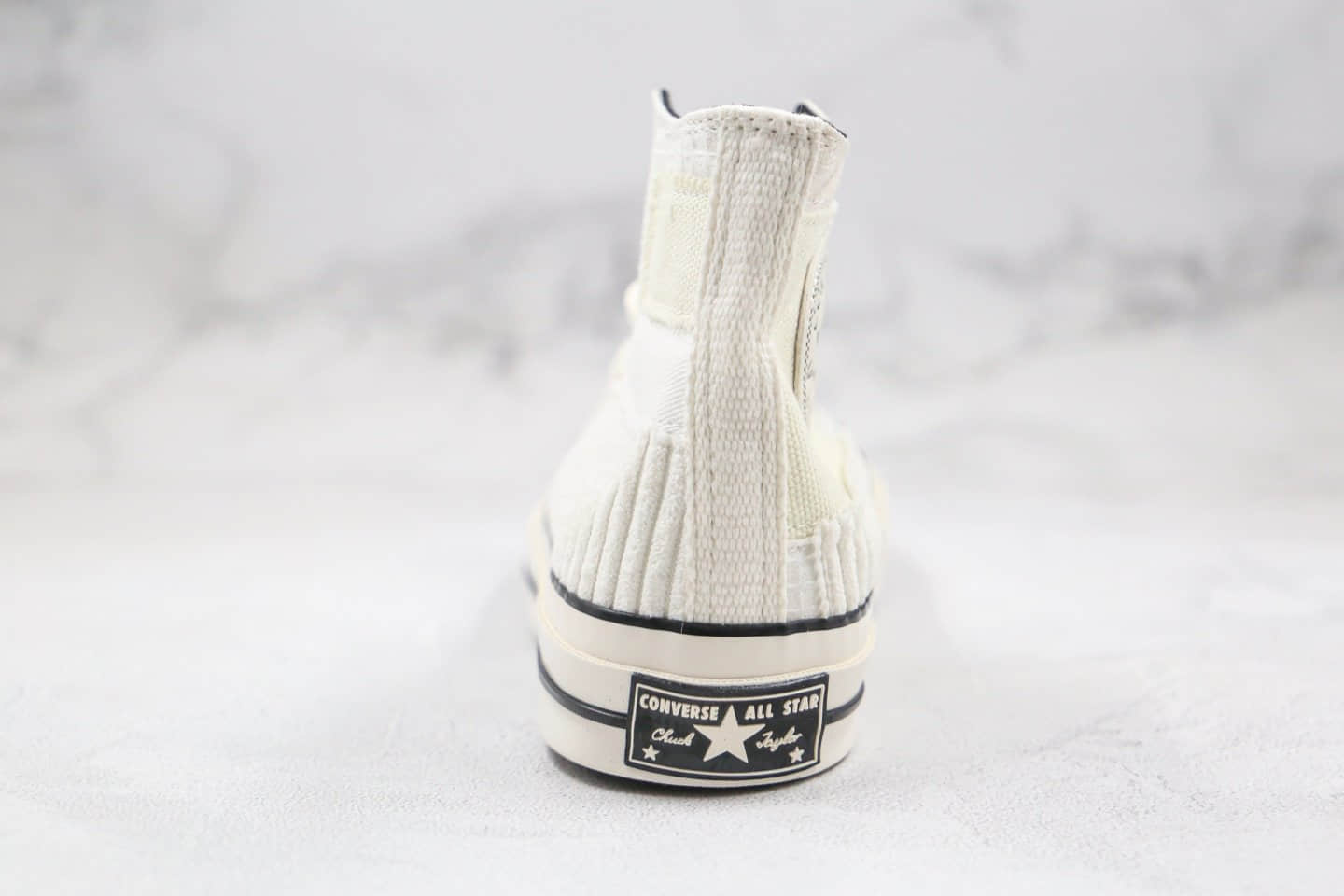 匡威Converse Chunk 1970s公司级版本高帮奶白色布绒拼接硫化帆布鞋正确双围条硫化蓝底 货号:167139C