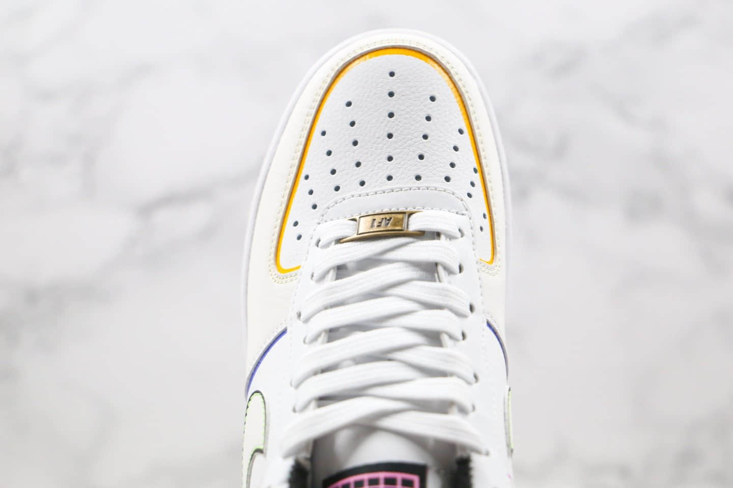 耐克Nike Air Force 1 Low Day of the Dead纯原版本低帮空军一号亡灵节白彩虹色3M反光板鞋内置全掌Sole气垫 货号：CT1138-100