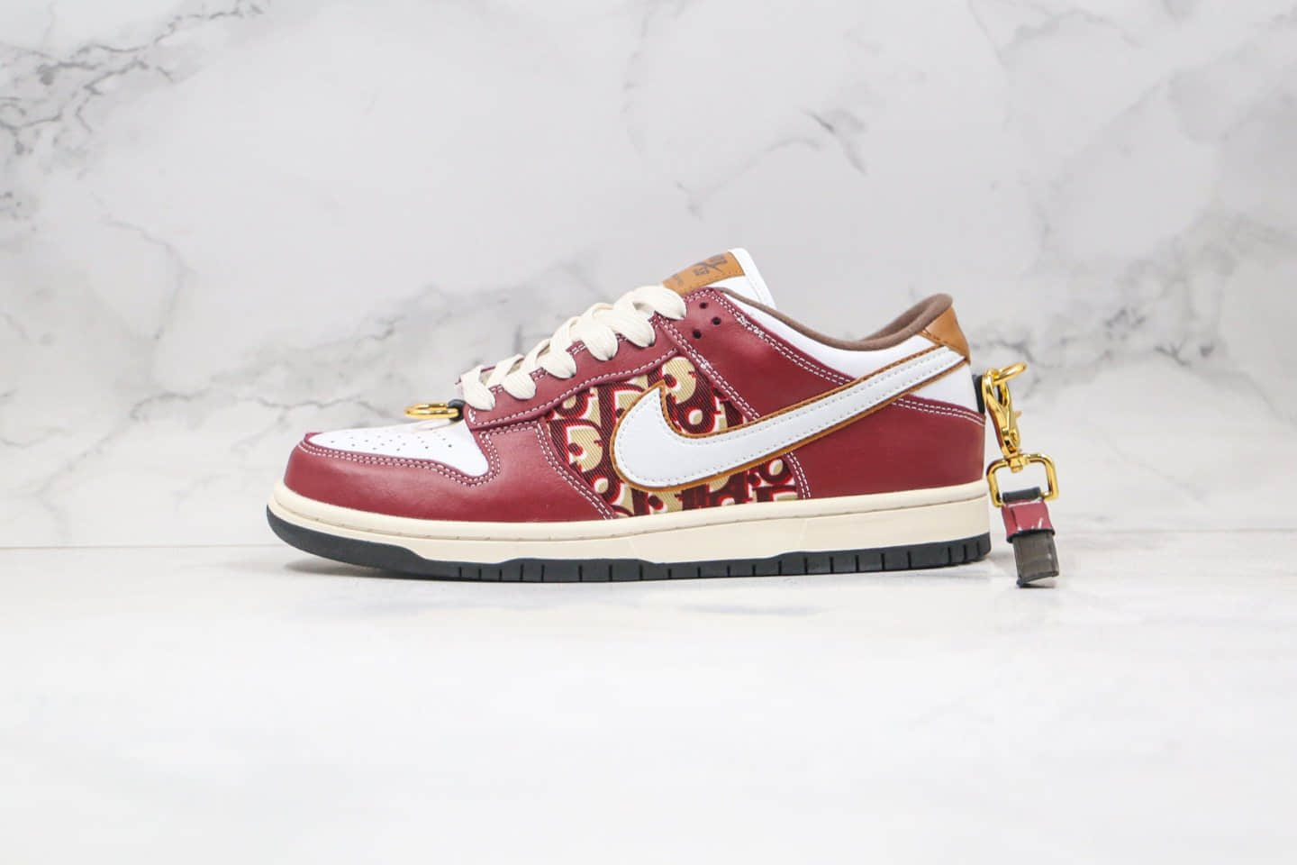 耐克Nike Dunk Low Pro 2020 x Dior迪奥联名款纯原版本低帮白酒红色板鞋原档案数据开发原盒原标 货号:BQ6817-001