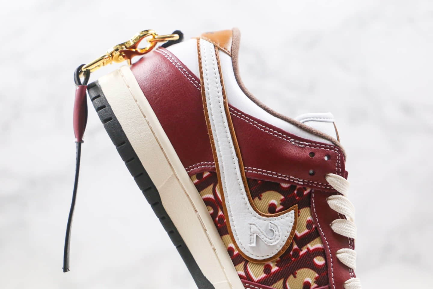 耐克Nike Dunk Low Pro 2020 x Dior迪奥联名款纯原版本低帮白酒红色板鞋原档案数据开发原盒原标 货号:BQ6817-001