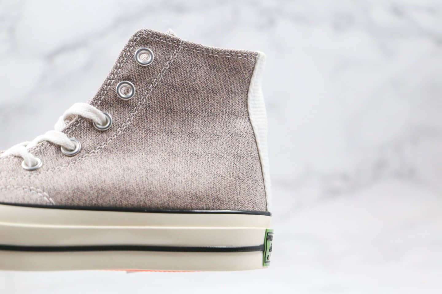 匡威Converse Chuck 1970s公司级版本高帮卡其奶茶灰色亚麻彩虹条硫化帆布鞋原盒原标 货号:165621C