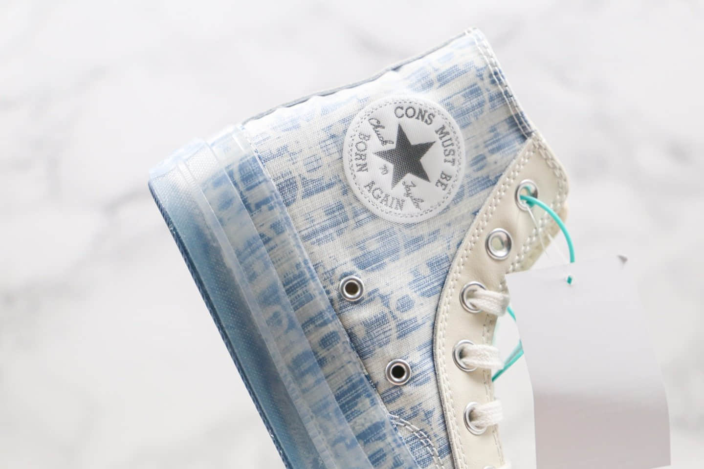 匡威Converse Restructured Chuck 1970 High Not for Sale x Dior迪奥联名款纯原版本高帮白蓝色果冻底解构板鞋原盒原标 货号:169622C