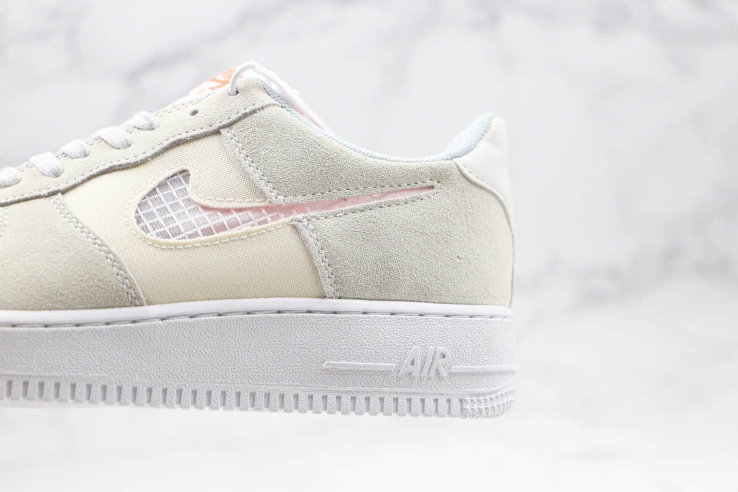 耐克Nike Air Force 1 LV8 1 Fresh纯原版本低帮空军一号米白色编织格子钩板鞋内置全掌气垫 货号:CJ1647-001